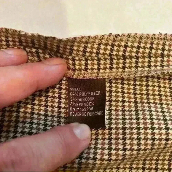 NWT Women’s J. McLaughlin Maddie Skirt.2. Plaid Houndstooth Brown zip front wrap - Picture 11 of 13